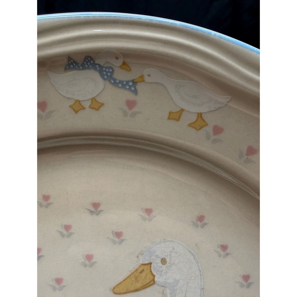 Tienshan Stoneware Country Goose Blue Bow Heart Vintage Dinnerware Cottagecore - Picture 5 of 16